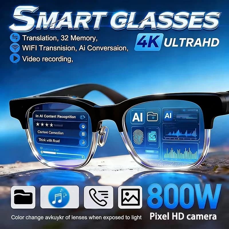 Lenovo Wireless Bluetooth 5.4 Multifunction Smart Glasses with Vocal Assistant and Music Reader, Sports Glasses, Friends Gift 2026