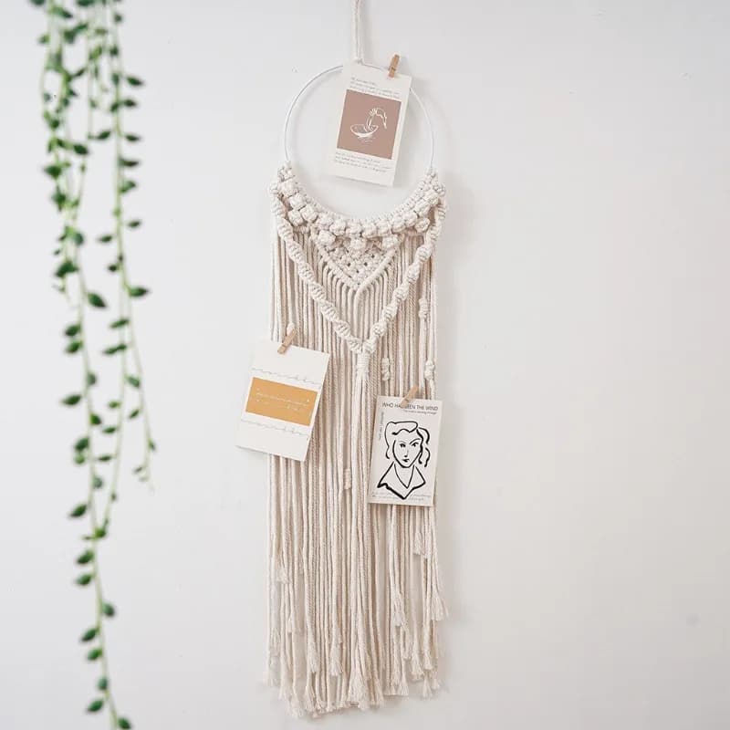1 PC Nordic Handwoven Circular Dreamcatcher Tapestry Living Room Bedroom Cotton Wall Hanging Hotel Decor Fashionable Tapestries