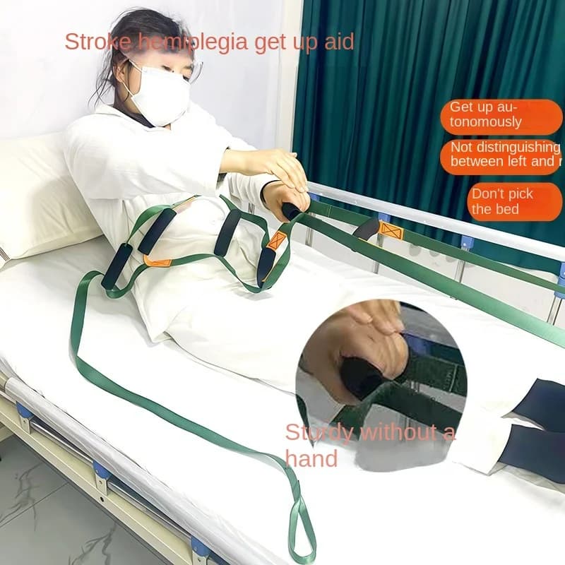 3D Heating Lumbar Support Bedside Pull Rope Assist Device Rehabilitation Training Nursing Gear Bedridden Patients Getting Up Aid