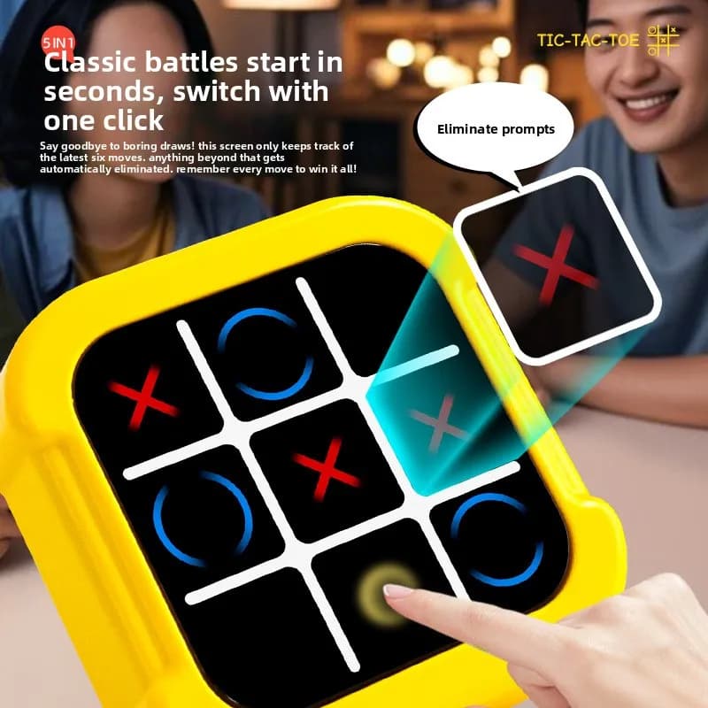 Gioco Elettronico Multifunzione Super Tic-Tac-Toe per Bambini, Backgammon e Giochi da Tavolo Tutto in Uno