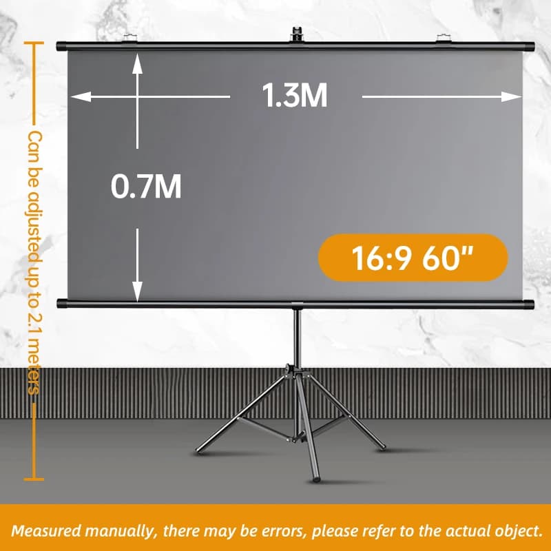 Schermo di Proiezione VIY 100 Pollici 16:9 HD 4K con Supporto da Terra Portatile per Cinema, Ufficio e Riunioni