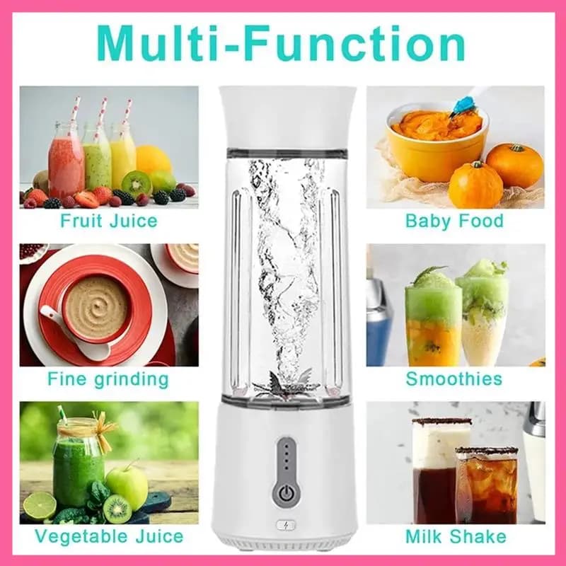ABNM Portable Electric Blender Mini Portable Fruit Blender with 6 Blades Rechargeable USB Suit Cup personal 500ML