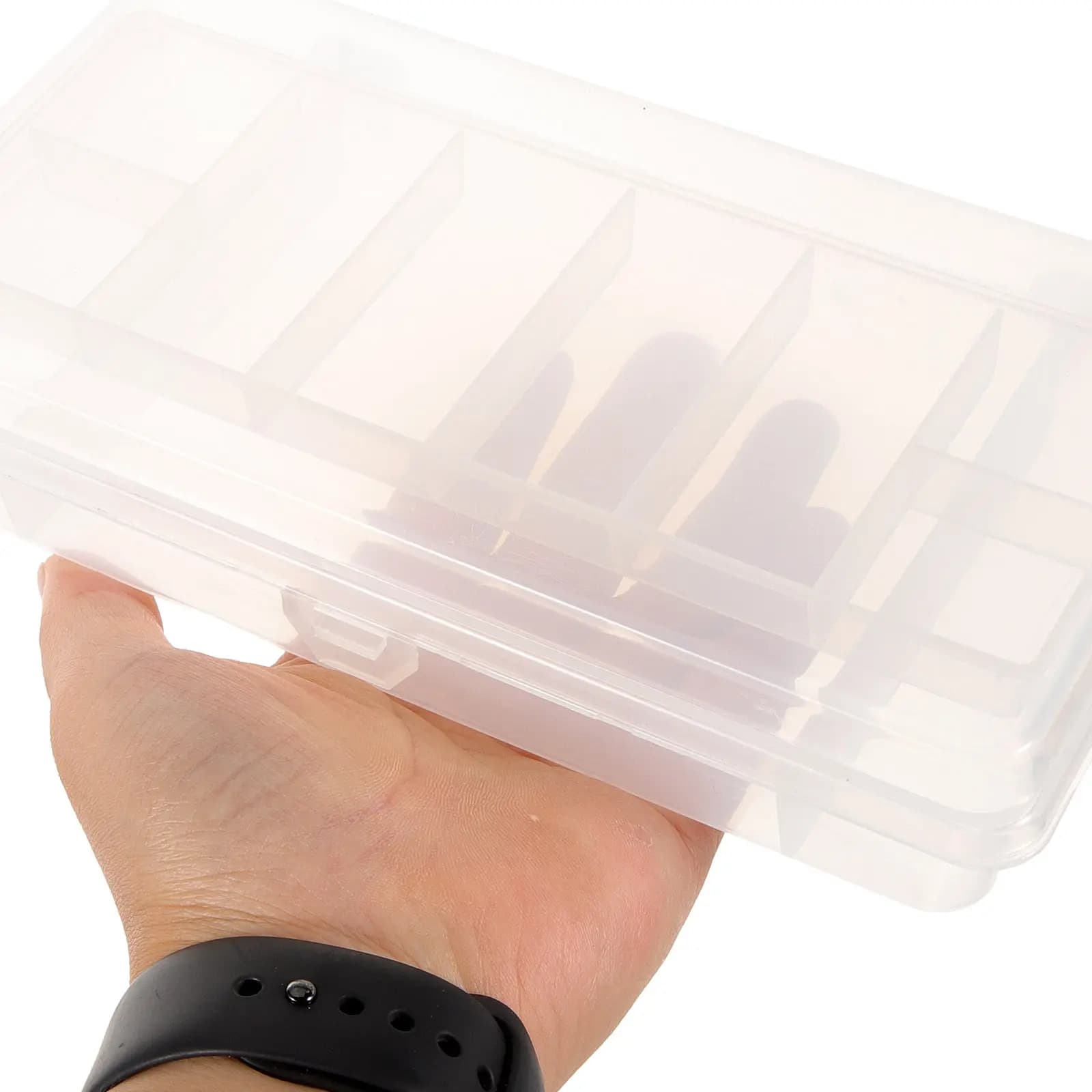 Fishing Tackle Box Sturdy Impact Resistant Plastic Storage Container with Multiple Grids for Terminal Tackle Bait Lure Organizer