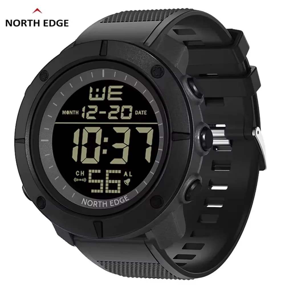 NORTH EDGE TANK Orologio da esterno per uomo Sveglia Ora Rapporto EL Retroilluminazione Impermeabile 50M Cinturino in silicone Orologio da uomo Reloj Hombre