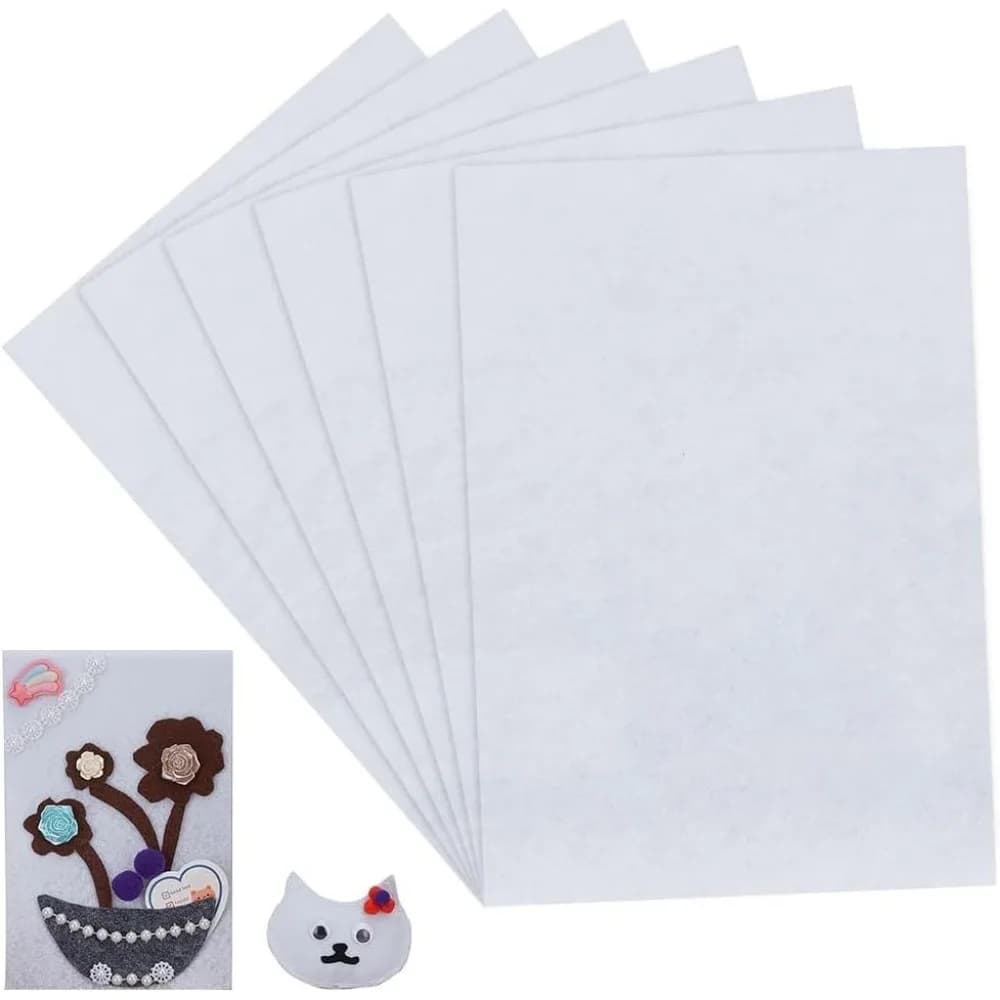 6 Sheet Stiff Stuff Beading Foundation White 11.81x7.87inch Bead DIY Craft Fabric Embroidery Needle Felt for Bead Stitch