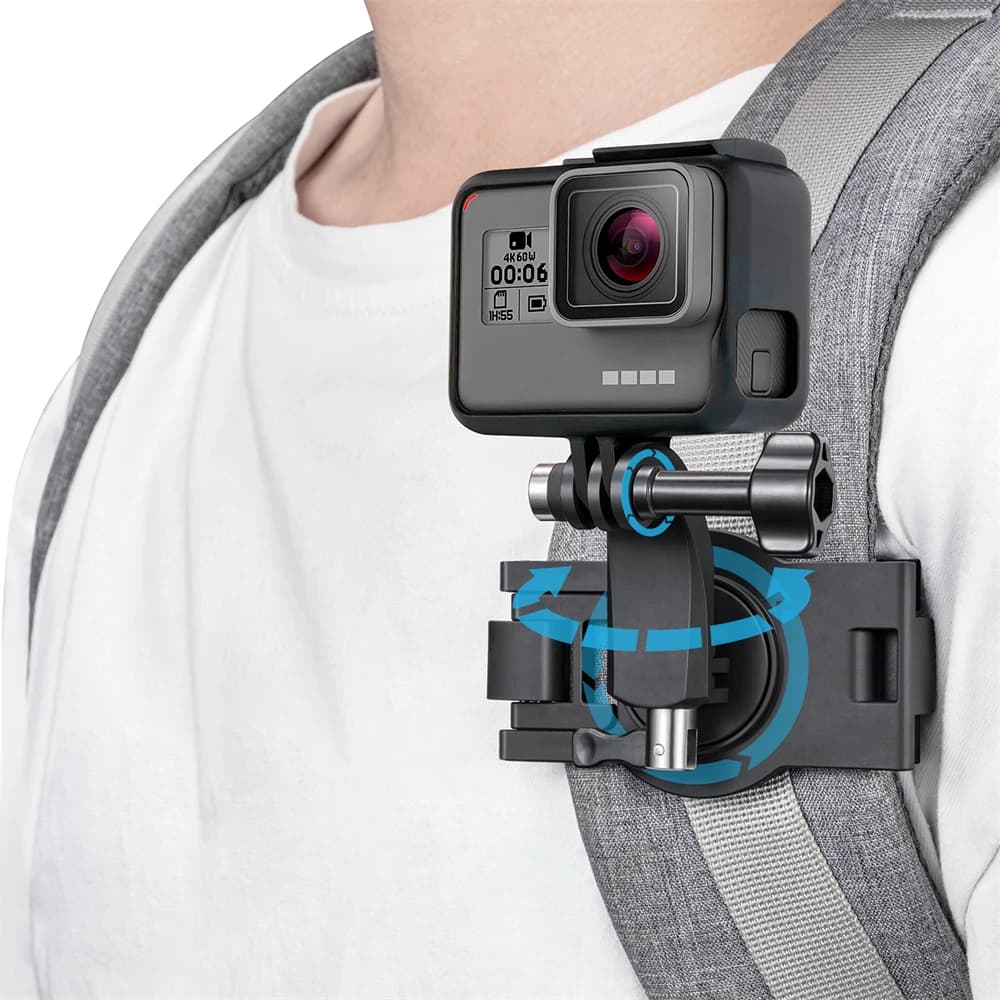 Accessori per clip per zaino rotante da 360 gradi per Gopro Hero 12 11 10 9 8 Osmo Pocket Action Camera tracolla per telefono fisso