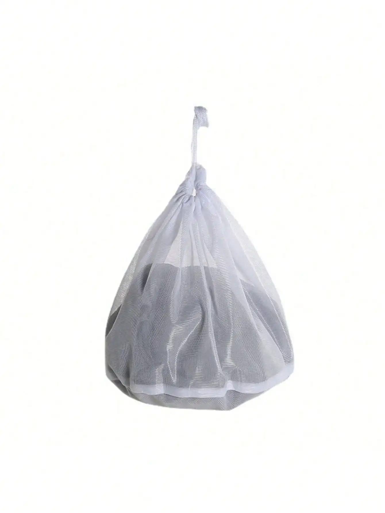 Nylon mesh linen bag: adjustable shoulder strap, drawstring closure, perfect for dorms and apartments