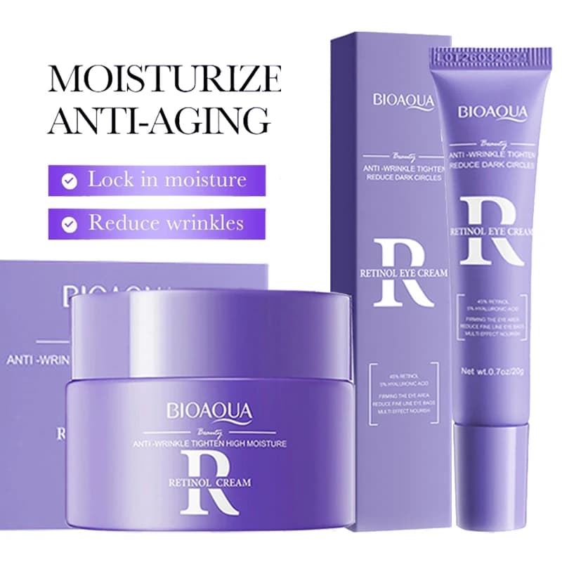 BIOAQUA Retinol Skin Care Set Moisturizing Cream for Face Anti-aging Wheels Dark circles Eye Cream Travel Size Skin Care