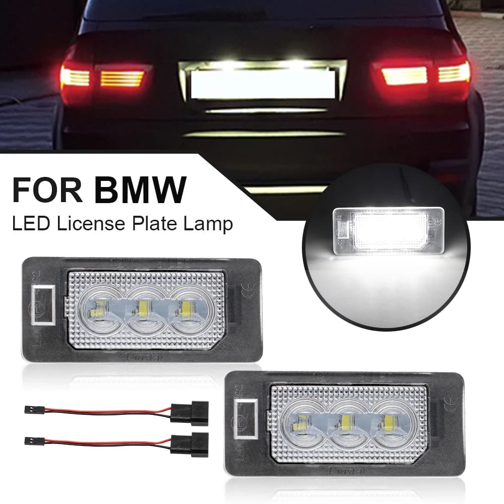2PCS Luce targa a LED per BMW E39 E46 E60 E61 E70 E71 E90 E91 E92 F10 Sostituzione lampada targa posteriore senza errori