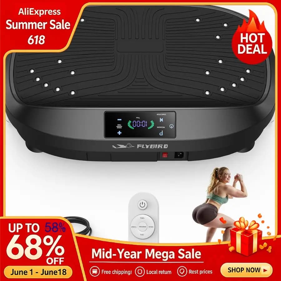 Vibrant Pedal for Exercises, Adjustable Speed, High Intensity Vibration for Muscular Toning, Weight Loss, Linphatic Drainage