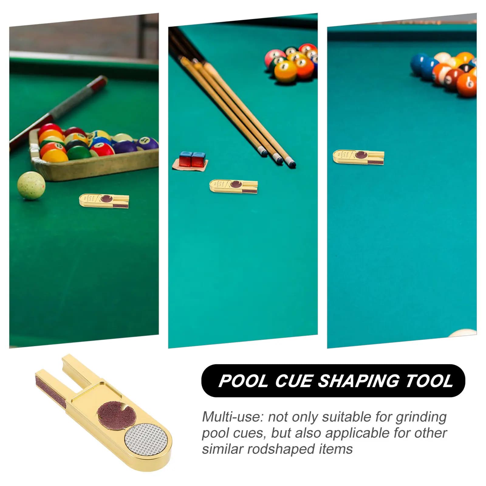 Compact U-Shape Billiard Pool Cue Tip Shaper Aluminum- Cue Tip Trimmer for Reliable Shaping Grinding and