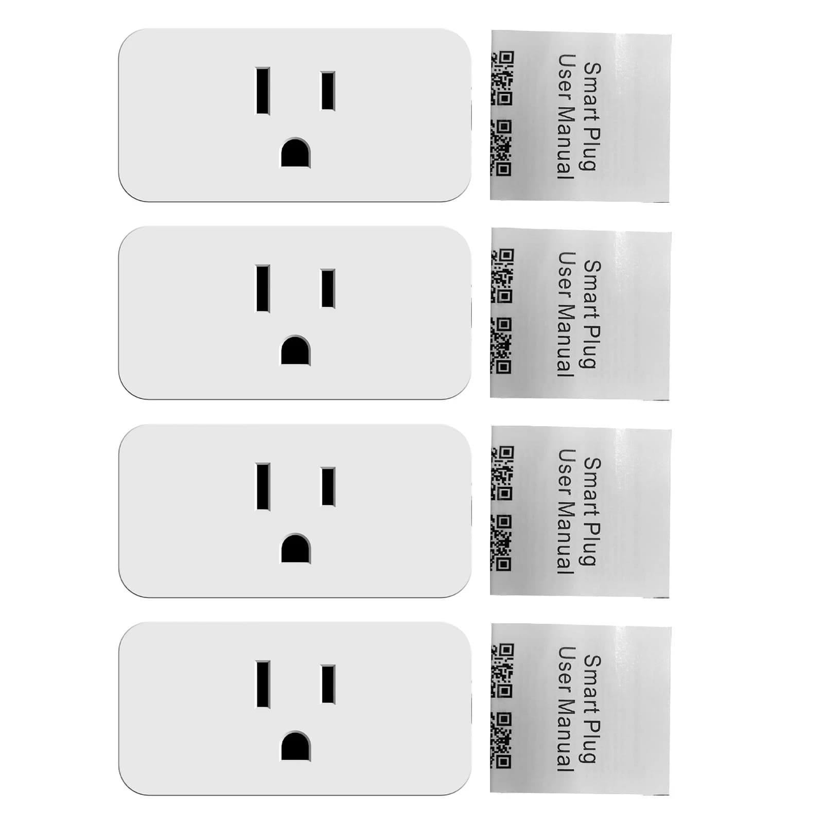 Set di 4 Prese Intelligenti WiFi 2.4GHz, Controllo Remoto tramite App TY, Condivisione Intelligente, Presa Smart 16A con Controllo Vocale e Funzione Timer