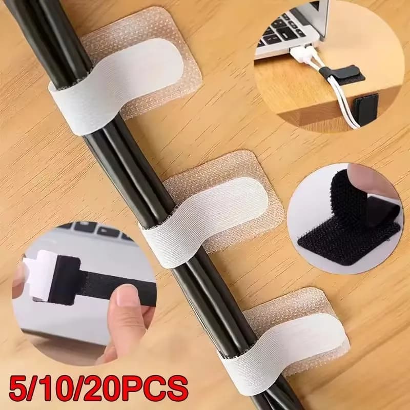 20/10/5 pezzi rilasciabili cavi organizer fascette mouse auricolari gestione dei cavi fascette in nylon riutilizzabili anello cerchio cinghie di nastro cravatta