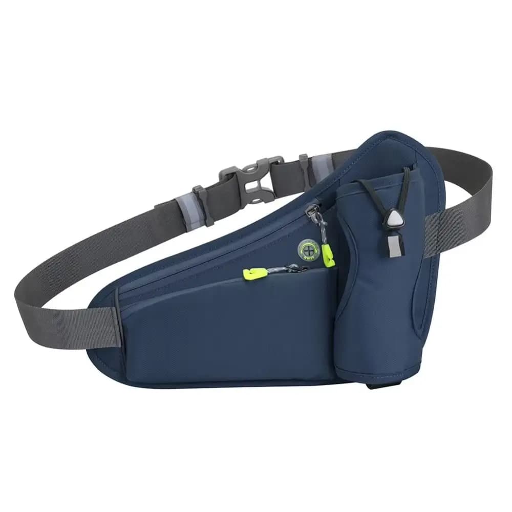 Solid Color Sports Fanny Pack Reflective Design Large Capacity Cell Phone Pouch Waterproof No Water Bottle