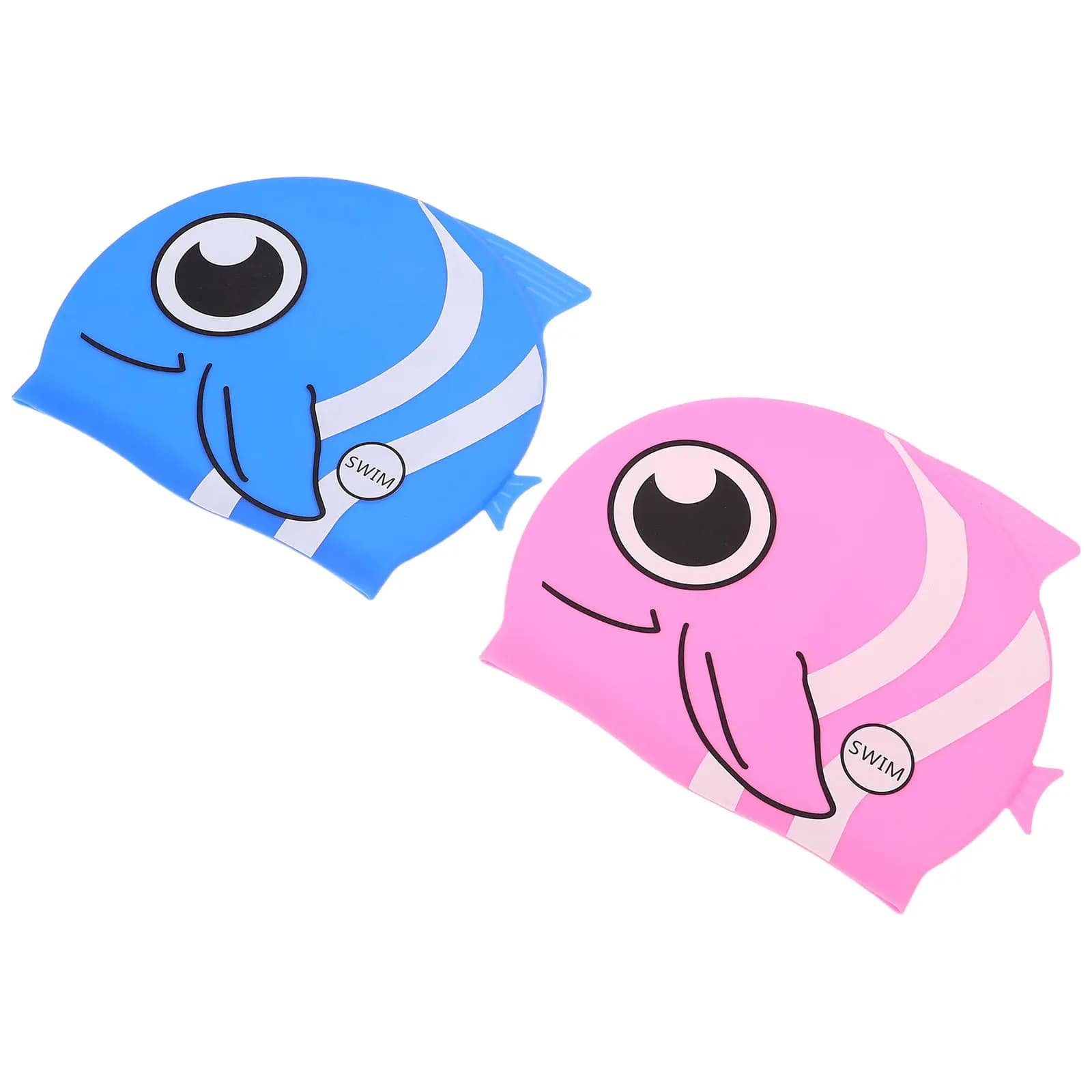 2 Pezzi Cuffie da Nuoto in Silicone a Forma di Pesce per Bambini, Impermeabili, con Protezione per le Orecchie, Accessori per Piscina per Ragazzi e Ragazze
