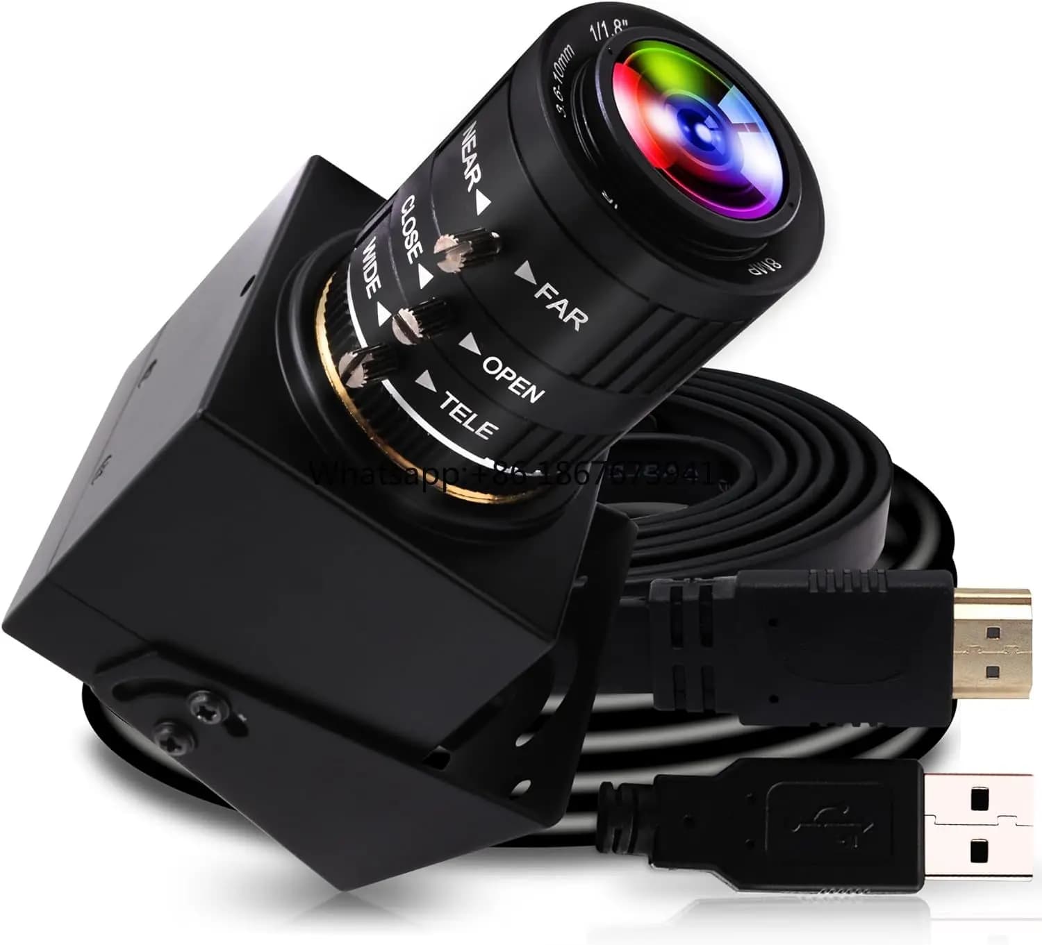 4K IMX415 USB HD MI Camera Manual 3.6-10mm Manual Zoom Lens Webcam Mini Close up Camera for PC Computer Monitor TV Projector