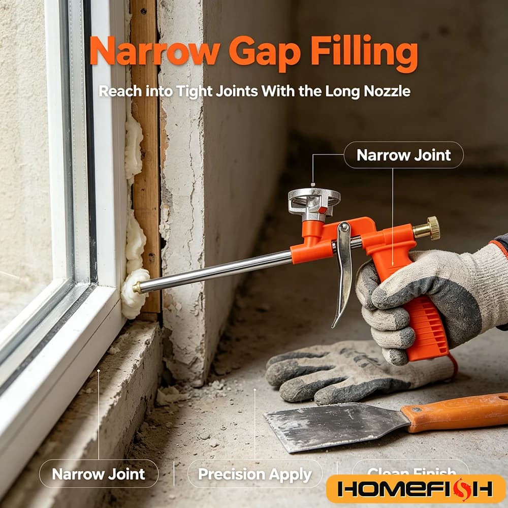 Foam Expanding Spray Gun Foaming Jet Glue Gun Metal Polyurethane Trigger Sprayer Pump Sealant Caulking Tool for House Renovation