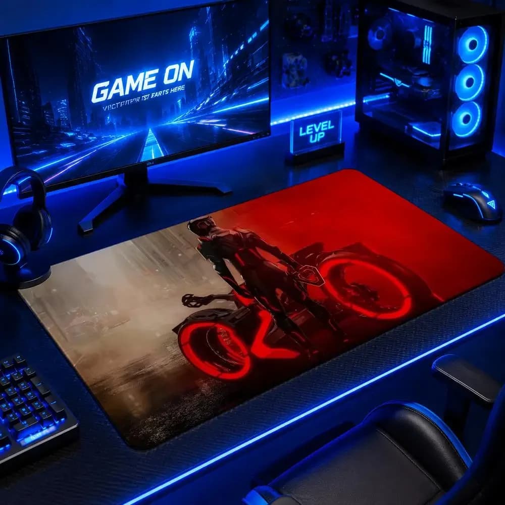 Super Movie T-Tron: LegacyS Mouse Pad Gaming Mouse Pad Desk Mat Waterproof Non-Slip Rubber Base Stitched Edges Office