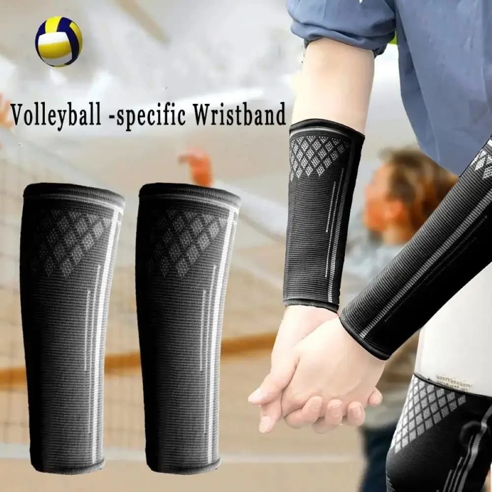 1 pair of UV protections for volleyball sleeves, wrist support, elastic strap warmer, sports safety, breathable