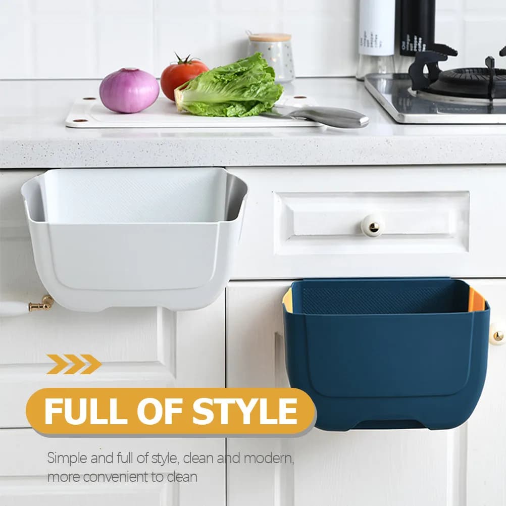 Cestino per Rifiuti da Cucina Sospeso, Contenitore Pieghevole per Spazzatura, Bidone per Porta dell'Armadio, Cestino in Plastica per Compostaggio