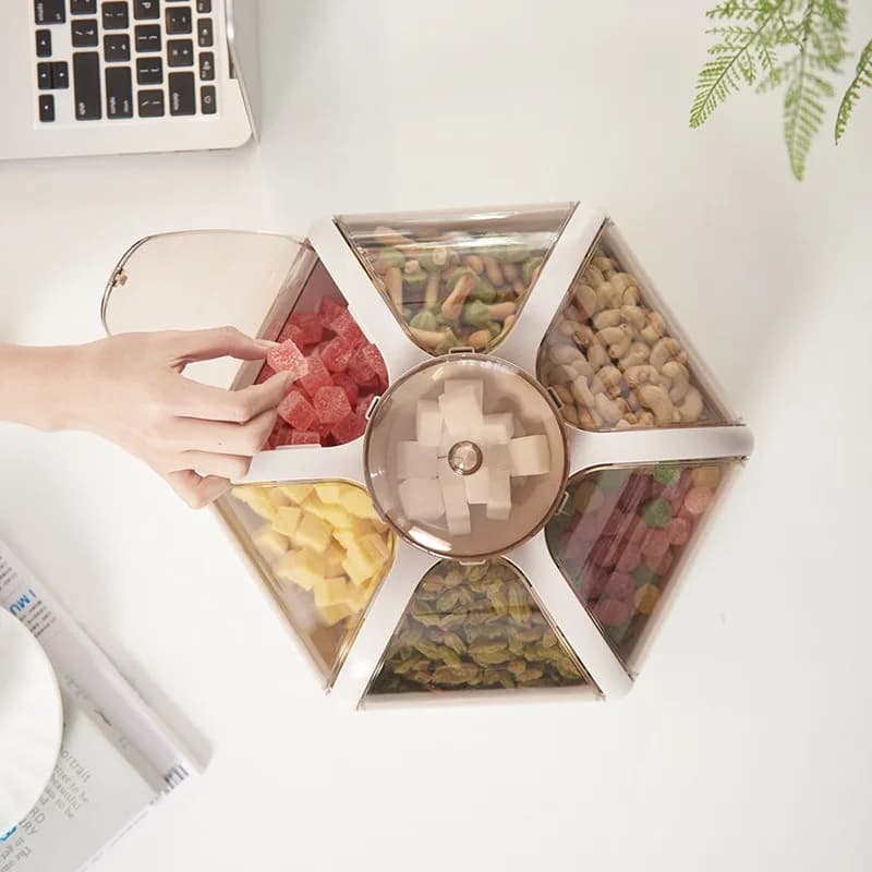 Scatola Creativa per Frutta a Forma di Loto, Piatto per Frutta da Soggiorno, Contenitore Trasparente per Snack, Piatto per Frutta Secca, Scatola per Caramelle