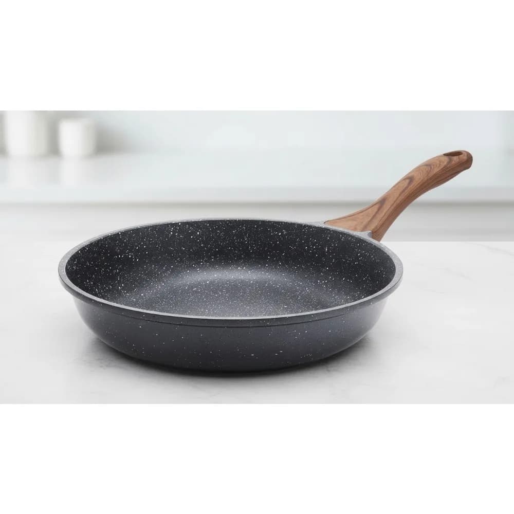 12.5 inch non-stick pan, frittata pan with Swiss granite coating, healthy stone pots without PFOA