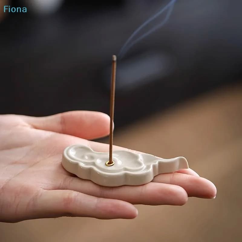 ✔Ceramic Auspicious Cloud Mini Incense Stick Holder Ornament Sandalwood And Agarwood Censer Suitable For Meditation