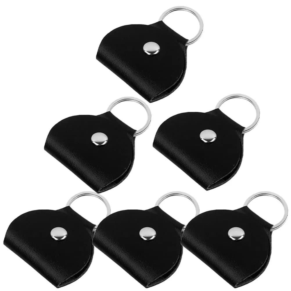 6Pcs Guitar Pick Storage Bag Small Portable Guitar Pick Pouch Case Holder Keychain for Travel Outdoor Use