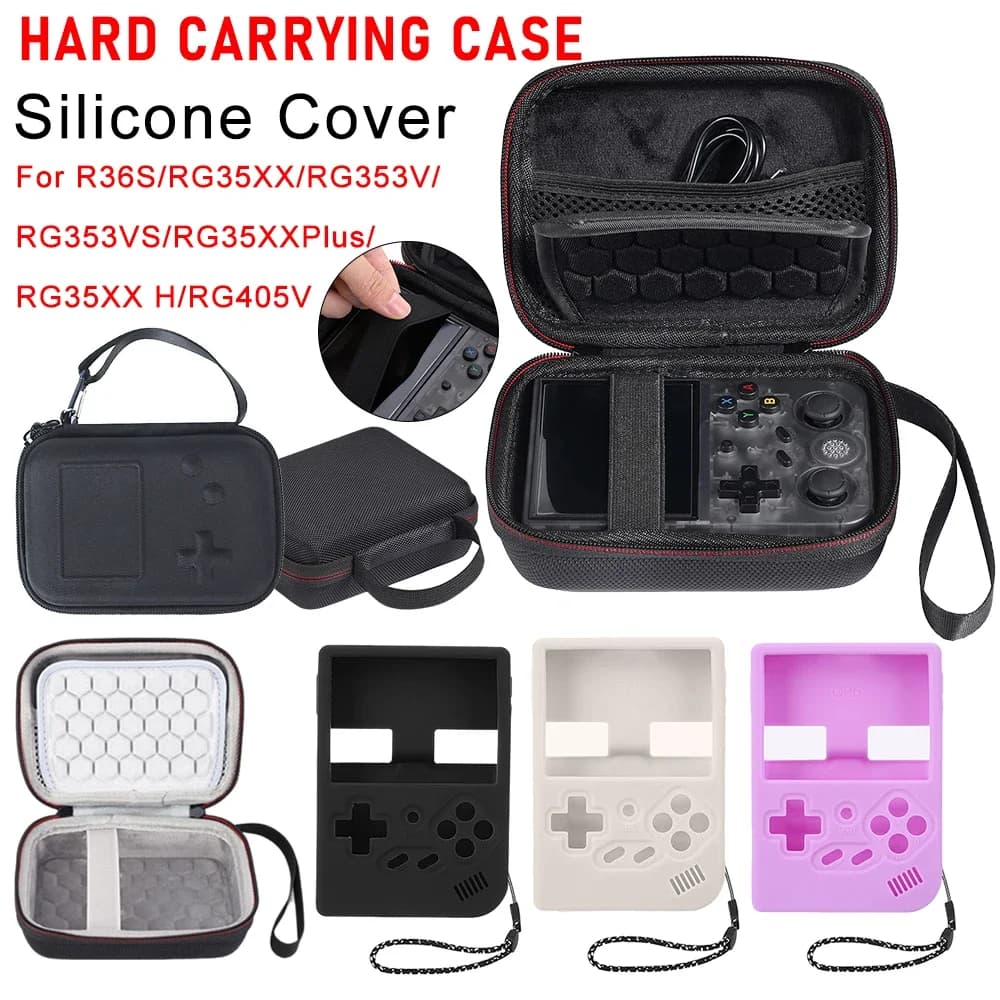 Custodia portatile per RG35XX Series/RG353V/RG353VS/R36S/RG405V custodia protettiva in Silicone per Console di gioco portatile