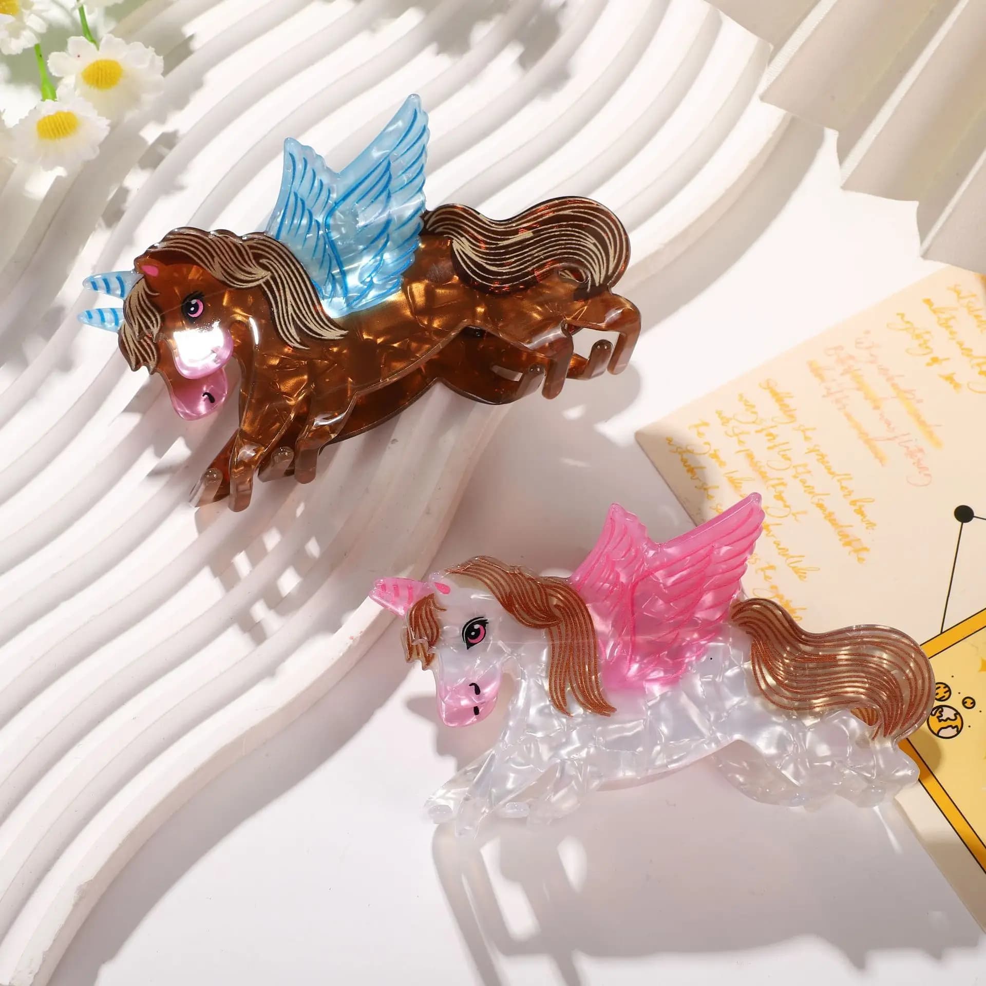 1PC Clip per artigli in acrilico Animale Cartoon Dopamina Accessorio per capelli - Unicorno Pony Shark Manopole per capelli dallo styling unico
