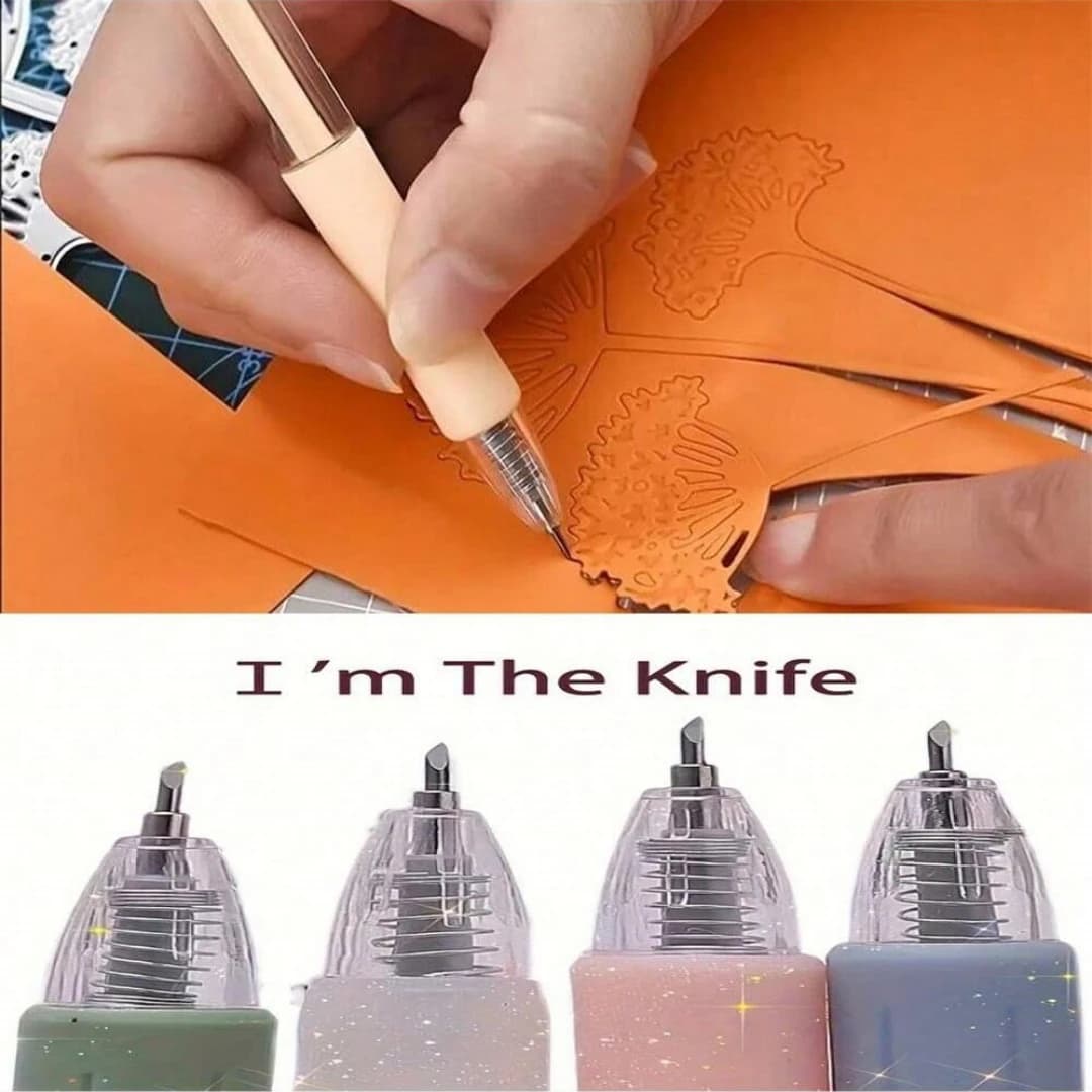 6/1 pz Avvolgimento Taglio Utilità Penna Coltello Retrattile Presse Conto A Mano Penna Coltello Arte Creativa Strumento di Taglio di Carta per Studente