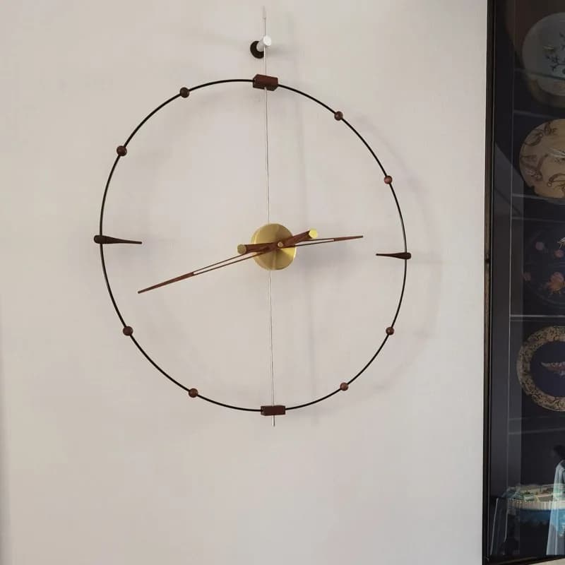 Minimalist Wall Clock Luxury Silent Solid Wood Pure Copper Hanging Clock Creative Art Clocks Large Modern Home Wall Decoration
