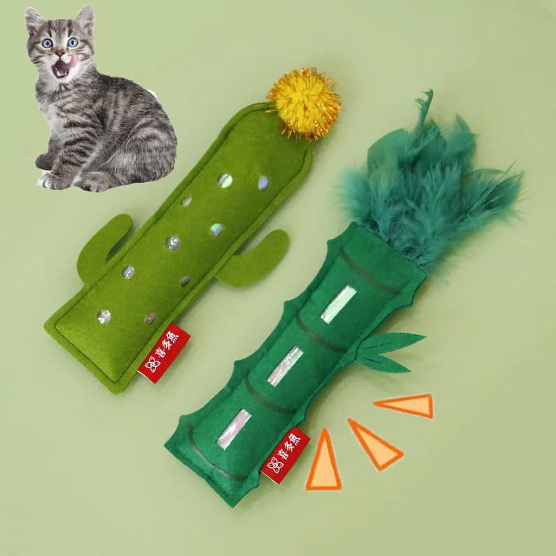 Denti di gatto Rettifica Erba Gatta Giocattoli Divertente Interattivo Gattino Piuma Giocattolo Animale Domestico Da Masticare Giocattolo Vocale Artigli Morso Gatto Erba Gatta Giocattolo