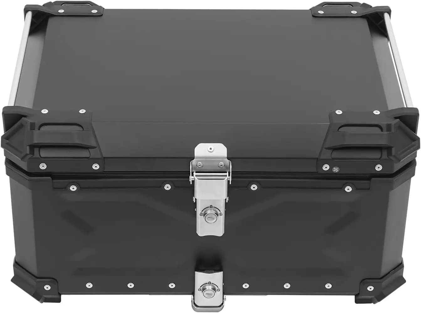 Baule per scatola posteriore per moto in alluminio da 65 litri con serratura Scatola superiore per moto impermeabile per bagagli grandi per casco da negozio