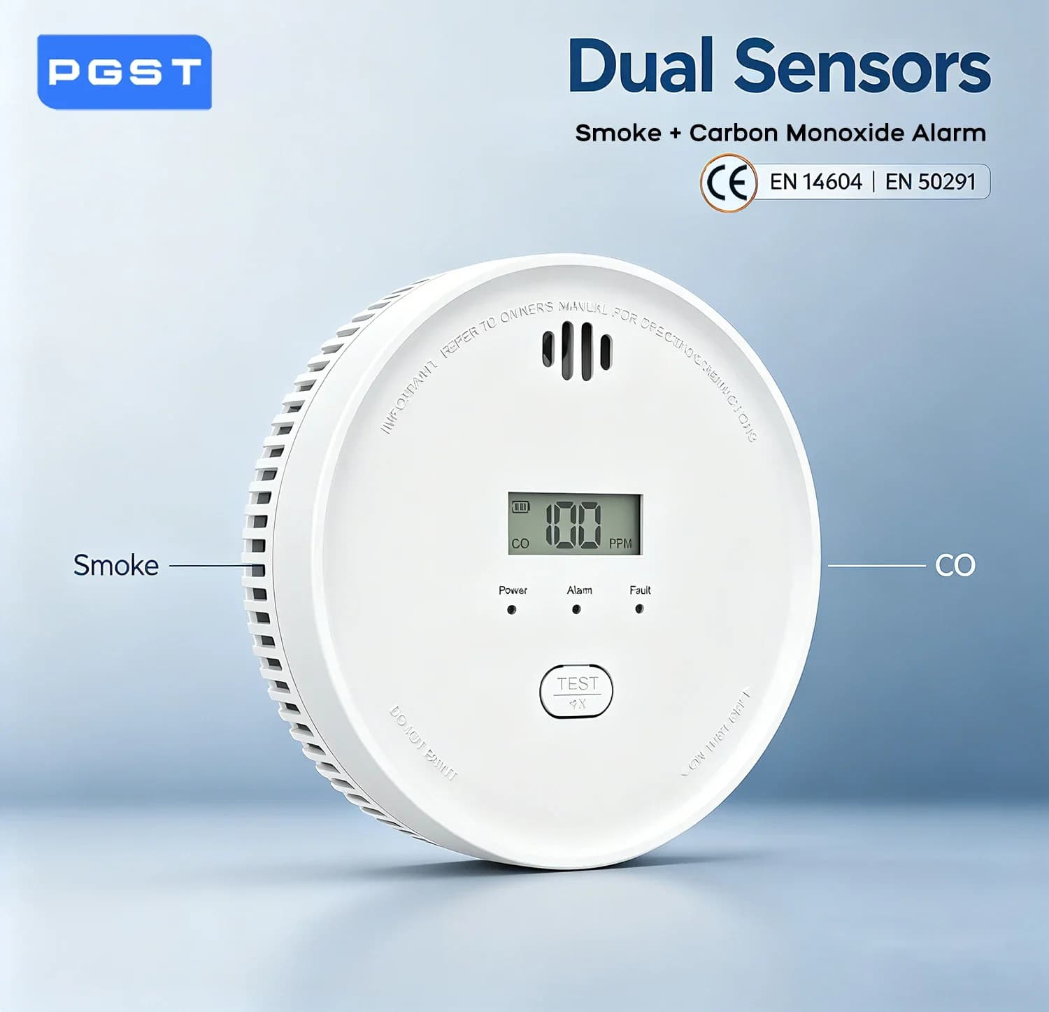 Rilevatore 2 in 1 di Fumo e Monossido di Carbonio Certificato CE, Sensore Fotoelettrico ed Elettrochimico, Allarme Sonoro 85dB, Rilevatore CO per Casa