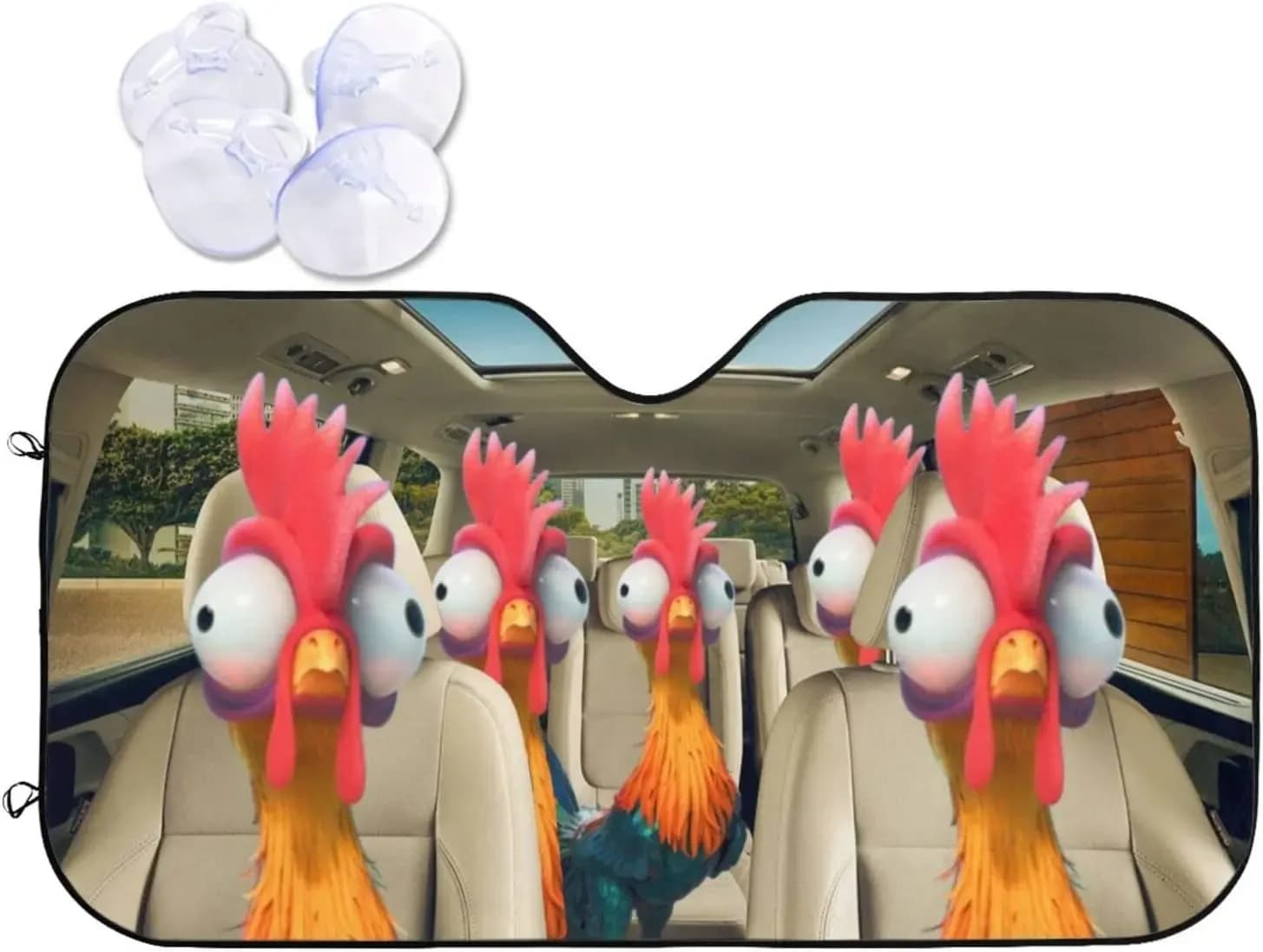 Parabrezza parasole per auto divertente parabrezza per animali parasole per auto blocco pieghevole per gallo raggi UV protezione per visiera parasole