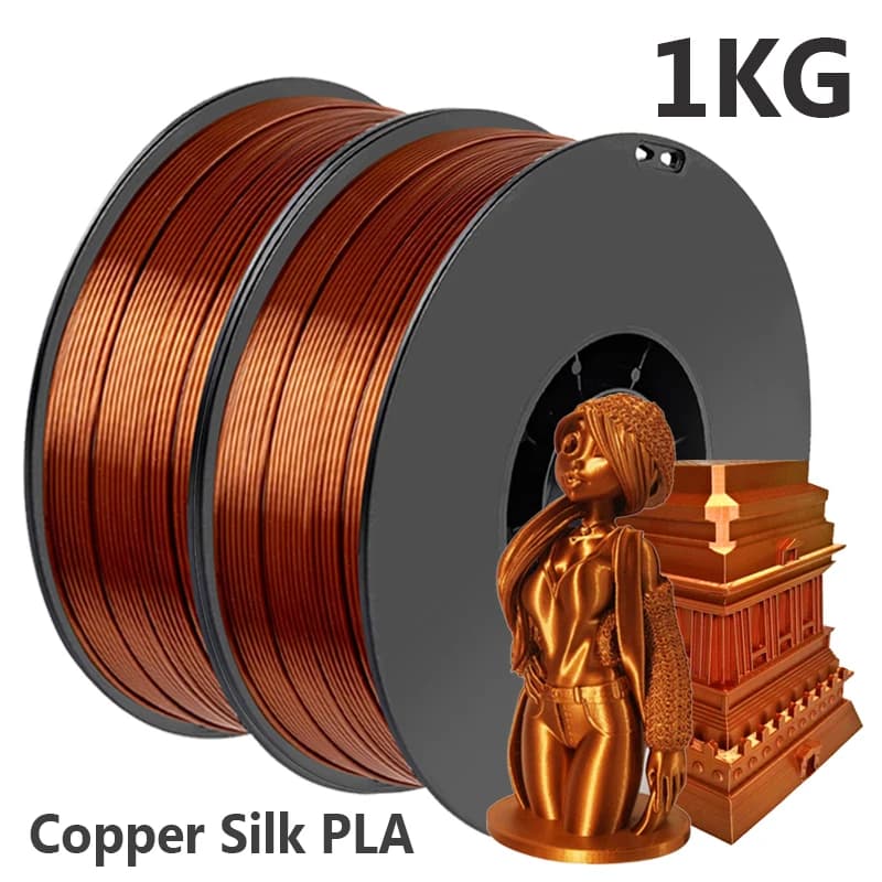 200g 500g 1KG 3D Printer Filament PLA Red Copper Silk 1.75mm Printing Material 3D Silk Plating Wire Vacuum Packing