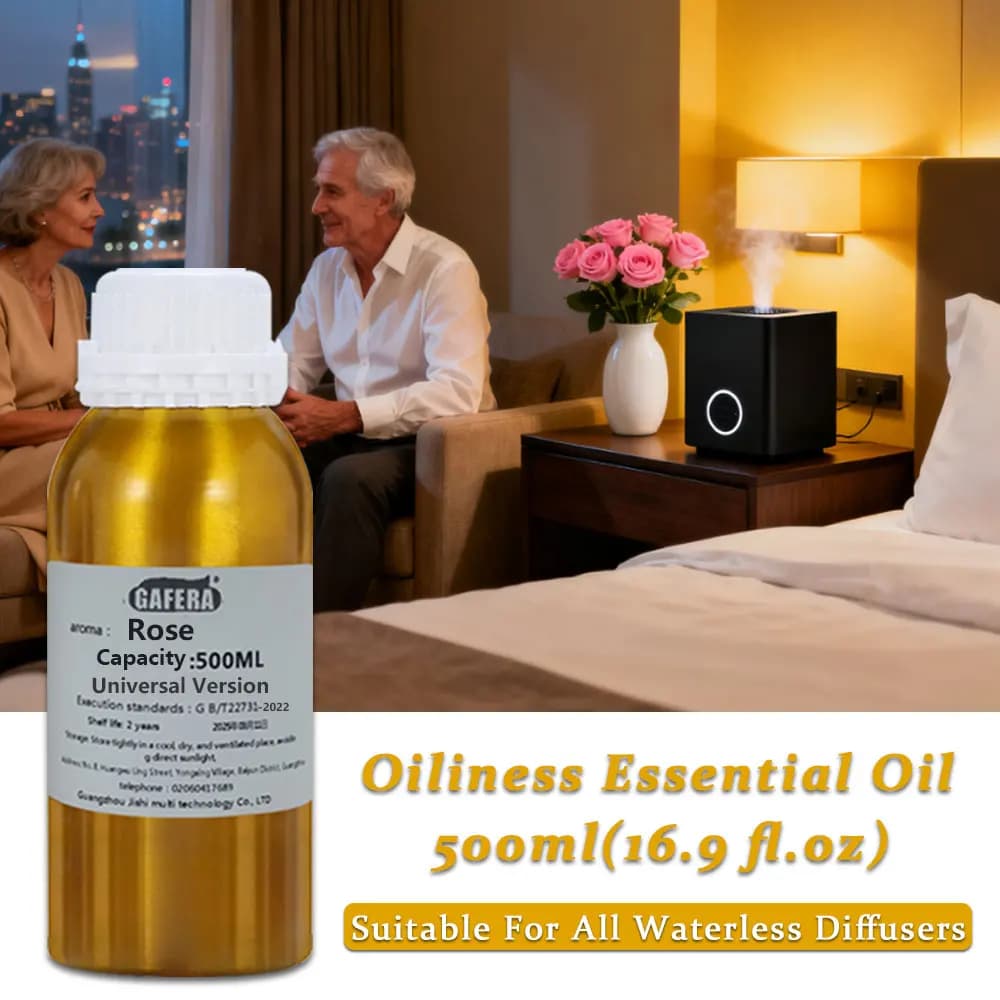 GAFERA 500ml(16.9 fl.oz) Rose/Kempinski Essential Oils - For All Waterless Diffuser, Aroma Diffuser Replenish Aromatherapy Oil