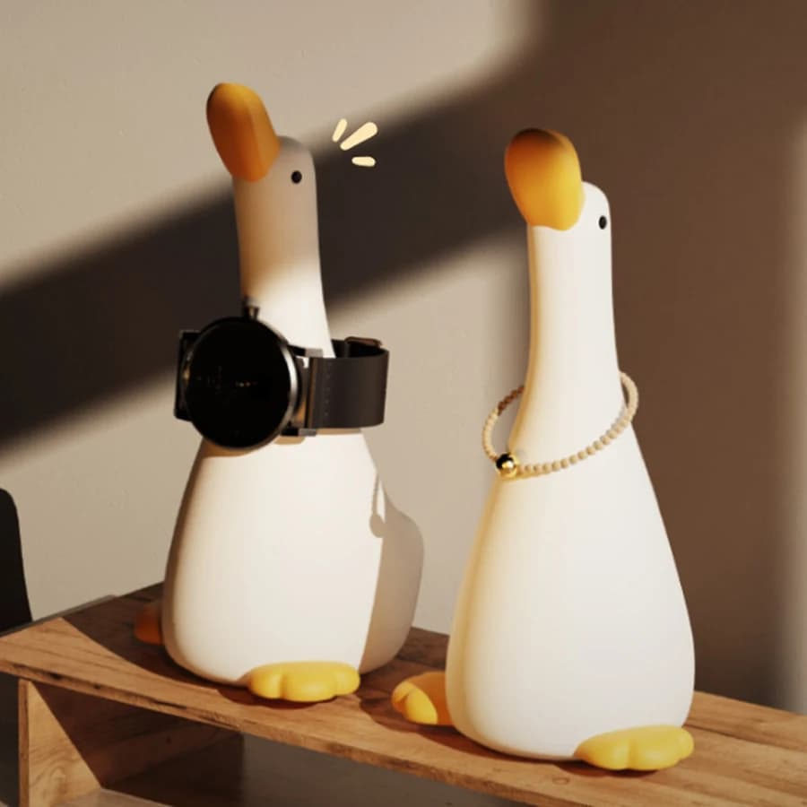 Ucharing Duck LED Night Light Cute Animal lampada da notte in Silicone lampada da comodino ricaricabile da tavolo per camera da letto Nursery Kids Night Lights
