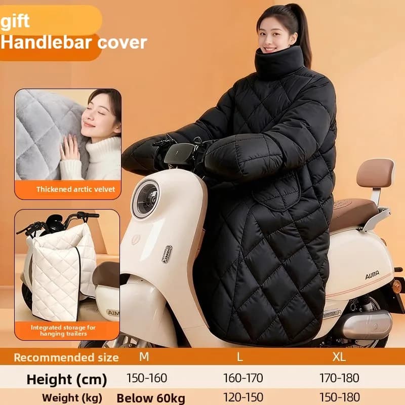 Copertura per parabrezza per moto elettrica Copertura per parabrezza impermeabile ispessita foderata in pile invernale Moto universale antipioggia