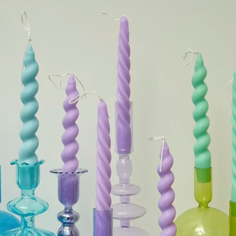 Candele a spirale da 2 pezzi Candele profumate Candele decorative Candele coniche Decorazioni per la casa Decorazione di nozze Centrotavola Candeliere regalo
