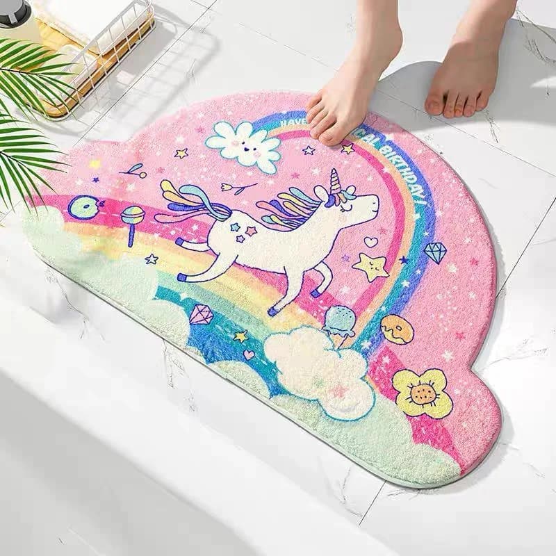 VIKAMA Simpatico tappeto arcobaleno Zerbino Soggiorno Camera da letto Tappeto Comodino Tappetino Morbido Tappeto impermeabile Tappetino da bagno Casa