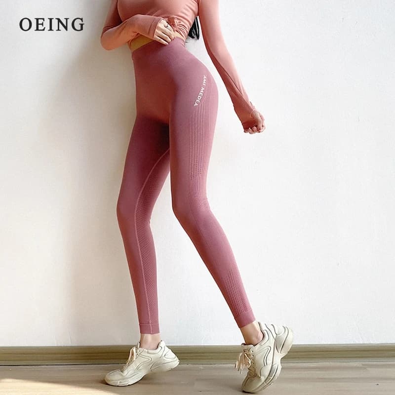 Leggings senza cuciture pantaloni da Yoga Push Up sport Fitness Legging donna vita alta allenamento in palestra Scrunch Butt Running collant da allenamento