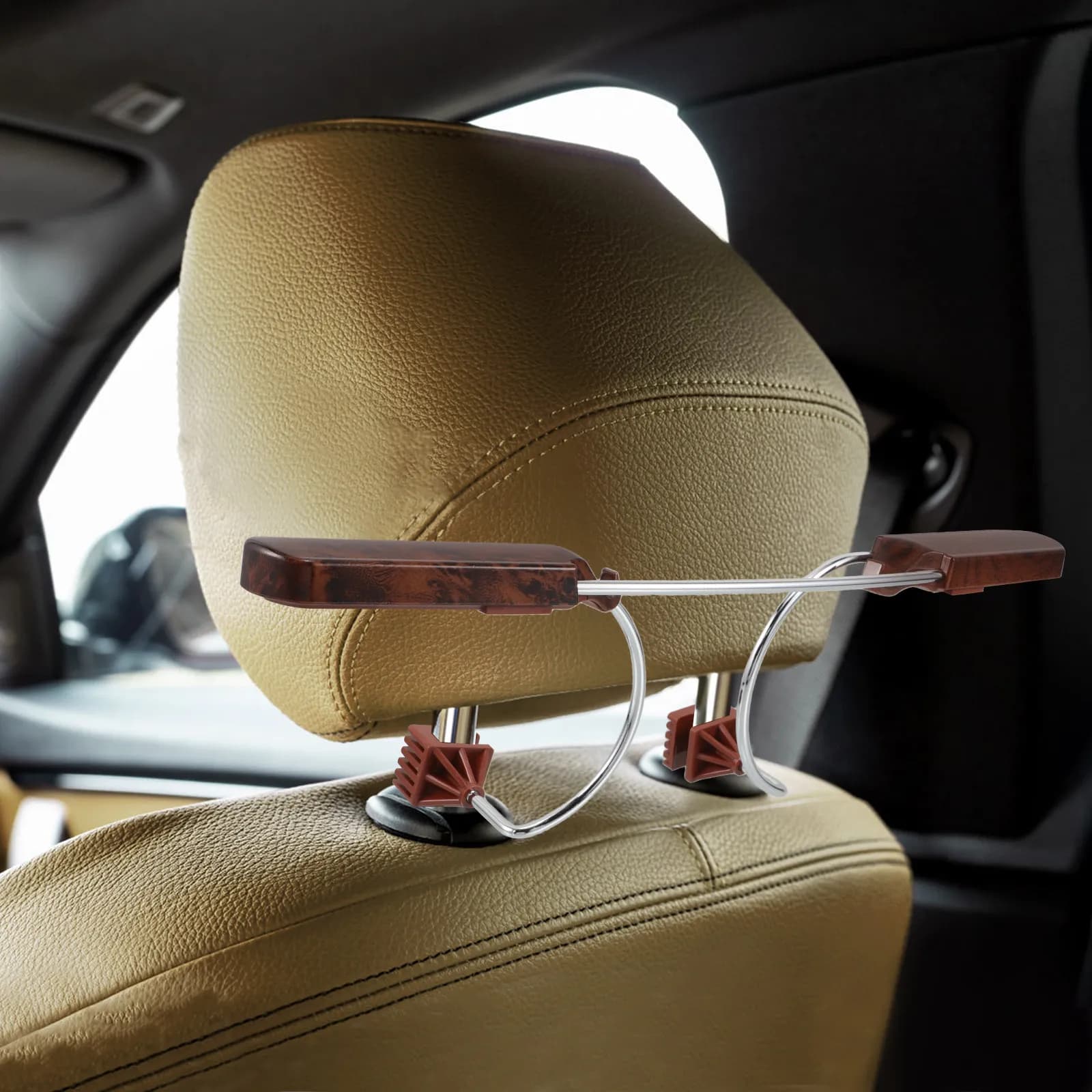 Premium Vehicle Clothes Hanger for Car Seat Back Easy Install Portable Space Saving Garment Rack for Suits Coats Shirts Headrest