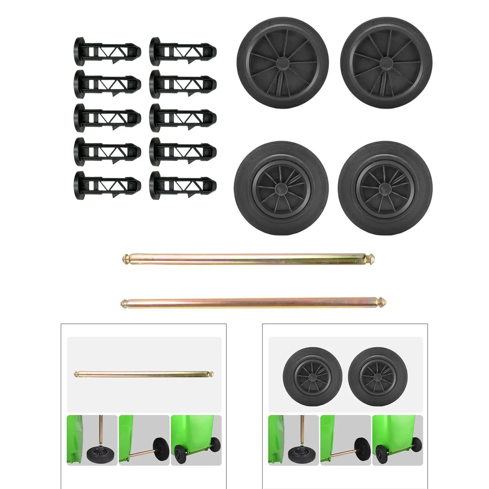 Trash Can Spare Parts Household Wastebasket Pulley Wheel 10PC Lid Hinge Pins