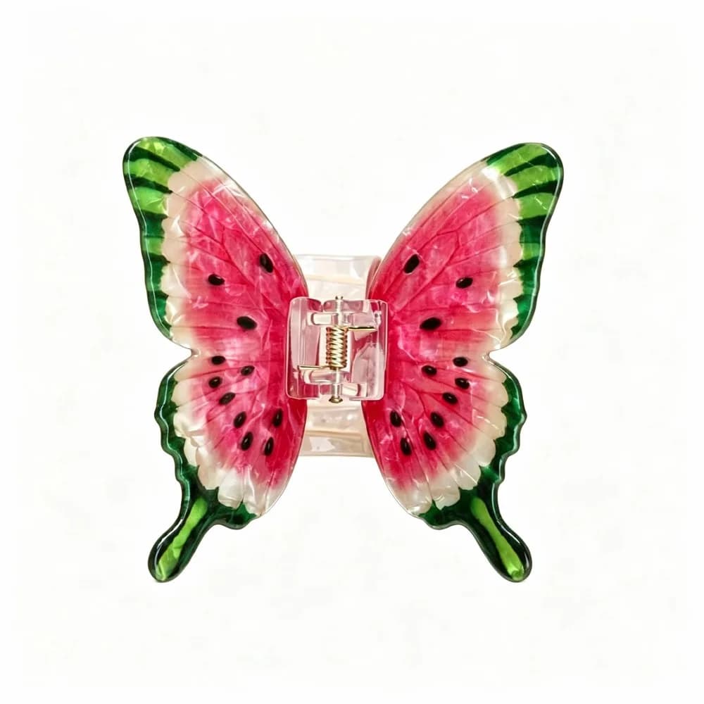 Creative Hairpin Butterfly Hair Claw Animals Cartoon Plastic Shark Clip Large PVC Watermelon-Patterned Hair Clip Summer