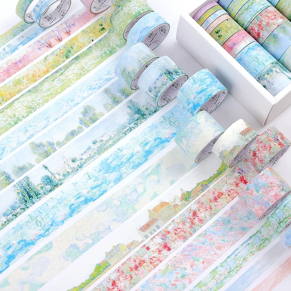 20 rotoli di nastro adesivo Washi per pittura retrò, 2 m (2 metri), lungo nastro adesivo per scrapbooking, forniture per diario decorativo per notebook fai da te