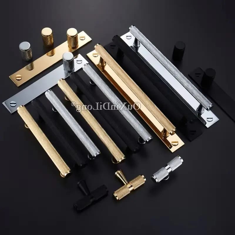 Set di 10 Maniglie e Pomelli di Lusso in Ottone Zigrinato Stile Europeo per Armadi, Cassetti e Mobili TV