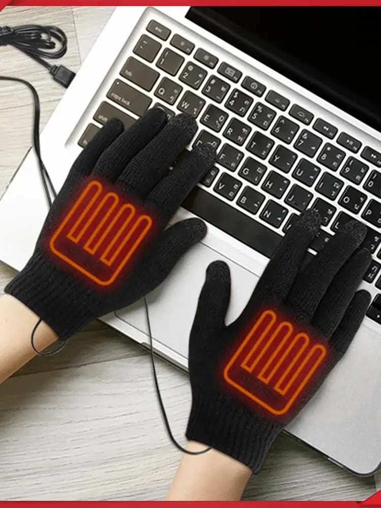 Guanti riscaldati elettrici Guanti touch screen lavorati a maglia Scaldamani Equitazione all'aperto Guanto da sci per ciclismo Guida Escursionismo Camminata