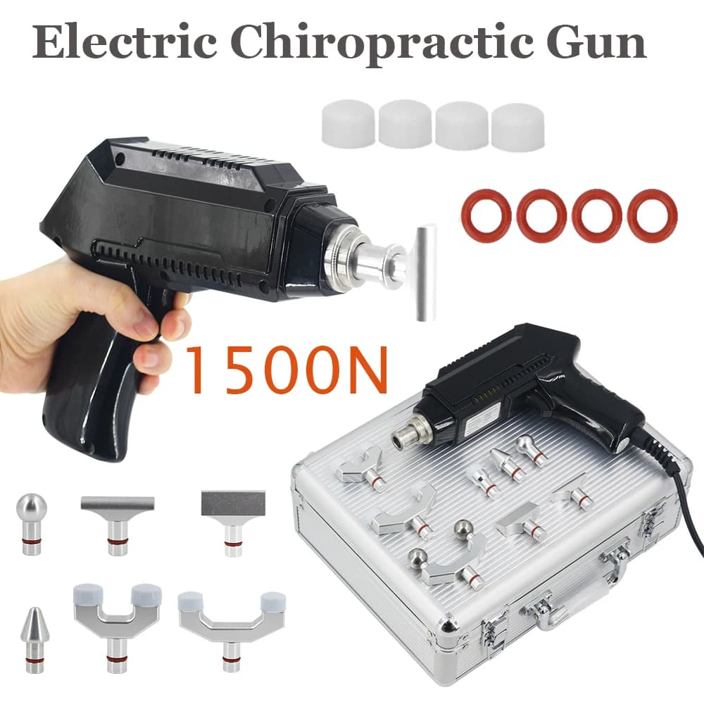 Pistola Elettrica per Chiropratica 1500N, Massaggiatore per Sollievo dal Dolore Osseo, Terapia Correttiva, 30 Livelli Regolabili, Massaggiatore Rilassante